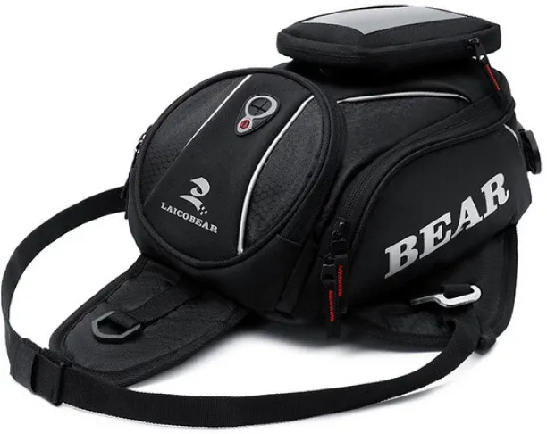 MAX (Black)Waterproof Motorcycle Tank Motorcycle Bagss Magnetic Fixed Straps Motorbike Riding Navig…