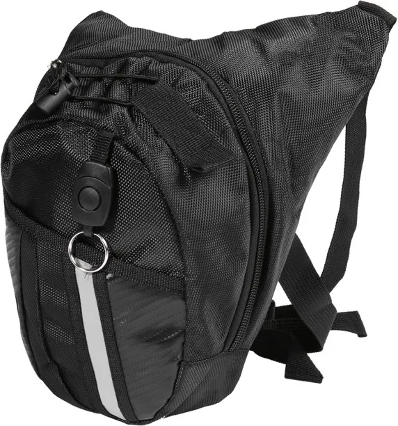 MAX (Black)Multi Pocket Men Drop Leg Belt Bag Molle Motorcycle Thigh Waist Fanny Pack Pouch 26x26x4…