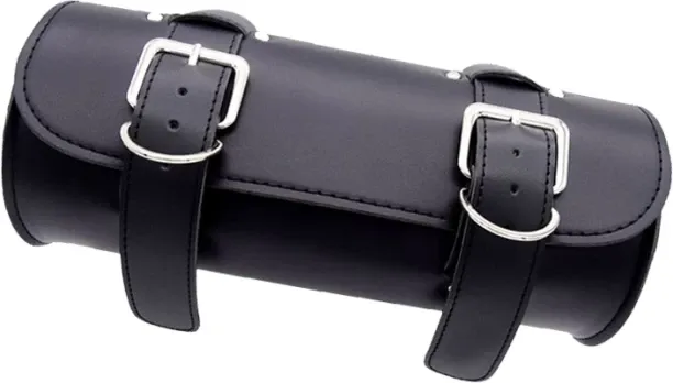 MAX (Type E)Universal Motorcycle PU Leather Tool Storage Bag Front Fork Roll Saddle Luggage Bags fo…
