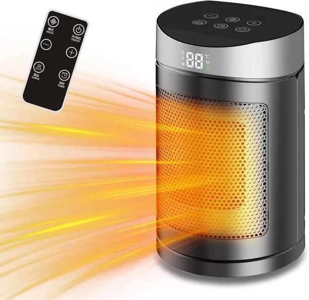 Wagu drum 1500W Portable Electric Space Heater with Touch Screen & Remote Control, Indoor Desktop H…
