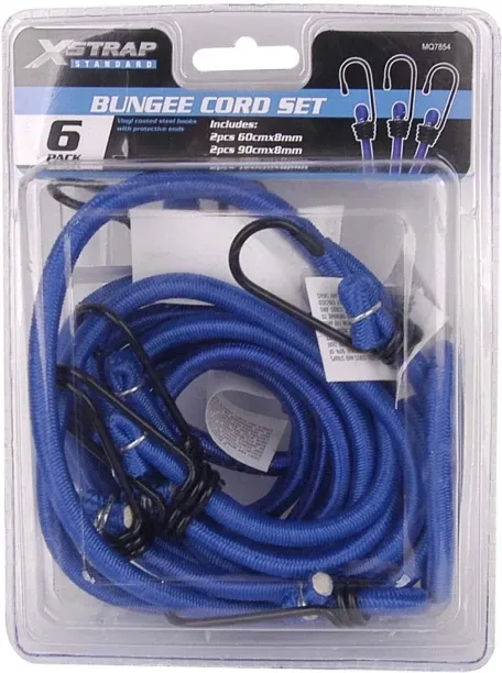 X-STRAP 6 Piece Round Bungee Combo Pack Bungee Cord