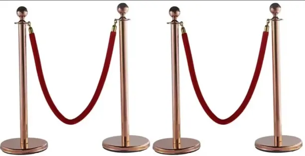 Furnish Stainless Steel Stanchion Rope Set OF 2 Braided Rope
