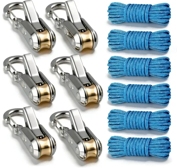 Bloom Box 6-Pack Rope Tightening Tool & Tensioner,Stainless Steel Cord Tightening Tool with Roller …
