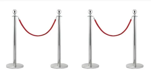 Furnish Stainless Steel Stanchion Rope Set OF 2 Braided Rope