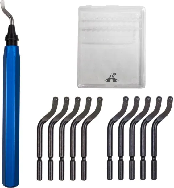 ALANES Metal Deburring Tool Kit with 15Pcs High-Speed Rotary Deburr Blades Rotary Tool