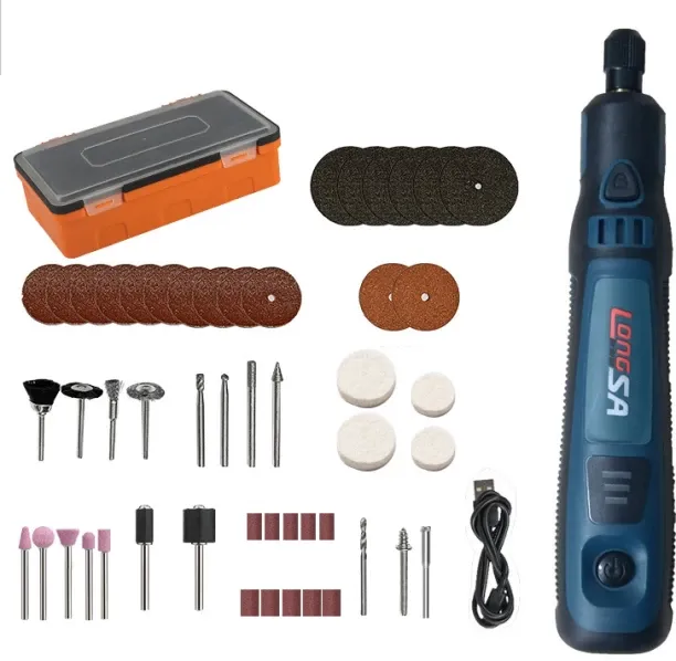 QISHI Cordless Rotary Tool Kit Mini, 7.4V 12-Speed Power USB Rechargeable, for 3D Printer Sanding, …