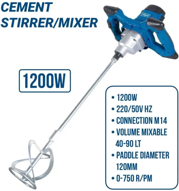 Scheppach PM1200 Electric Cement & Paint Mixer Rotary Tool