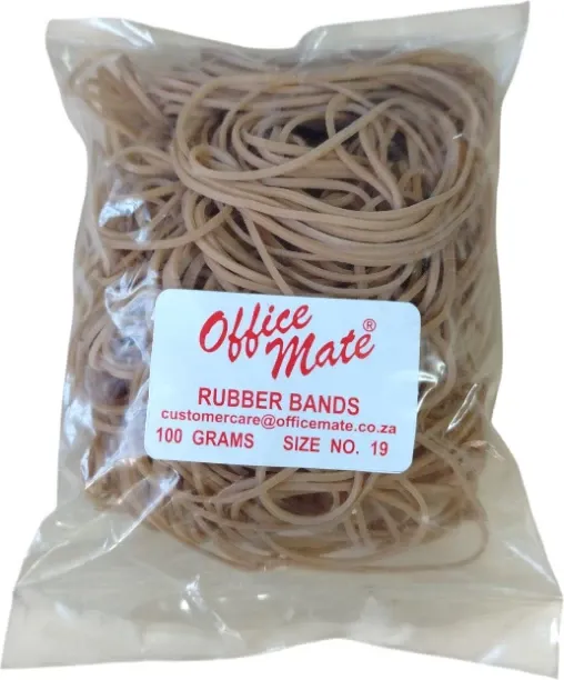 Office Mate Size19RubberBands Bag Elastic 100g Rubber Band