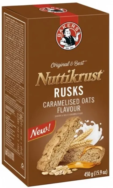 Baker's Rusks Caramel Oats Flavour Caramel flavoured Caramel Chip Rusk