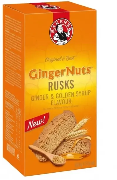 Baker's Rusks Ginger & Syrup Ginger flavoured Ginger Nut Rusk