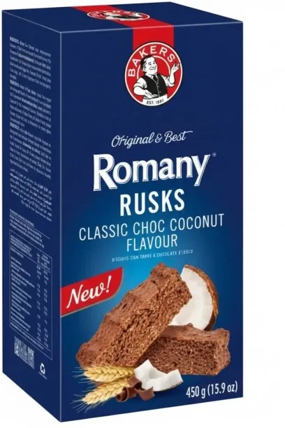 Baker's Rusks Classic Choc CocoNut Choc flavoured Coconut Rusk