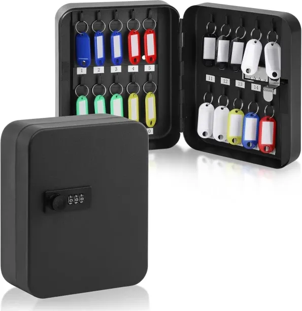 Joy Home 20 Key Storage Lock Box with Code, Key Cabinet Organizer Wall Mount with Combination Lock,…
