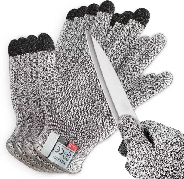 Fantasy Town 4-Pack Level 5 Cut Gloves - Touchscreen Food Grade, Kitchen Butchery Use Leather  Safe…