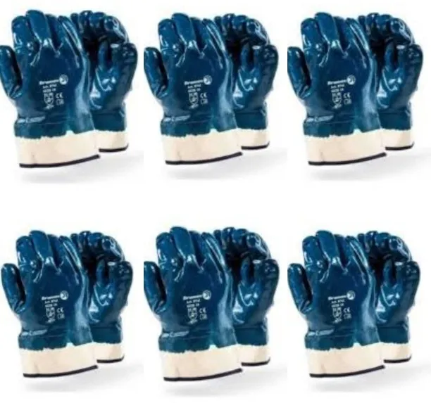 Blue Dynatrile Gloves Worker Gloves x 6 Nitrile  Safety Gloves