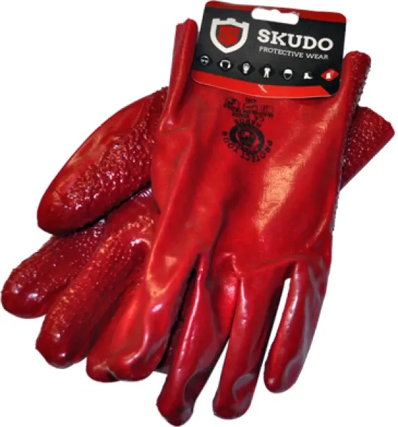 Skudo Heavy Duty Rough Palm Open Cuff Synthetic  Safety Gloves