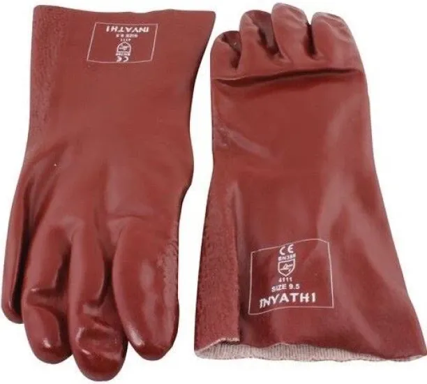 Skudo inyathi Gloves Pvc H/D 200Mm Polyester  Safety Gloves