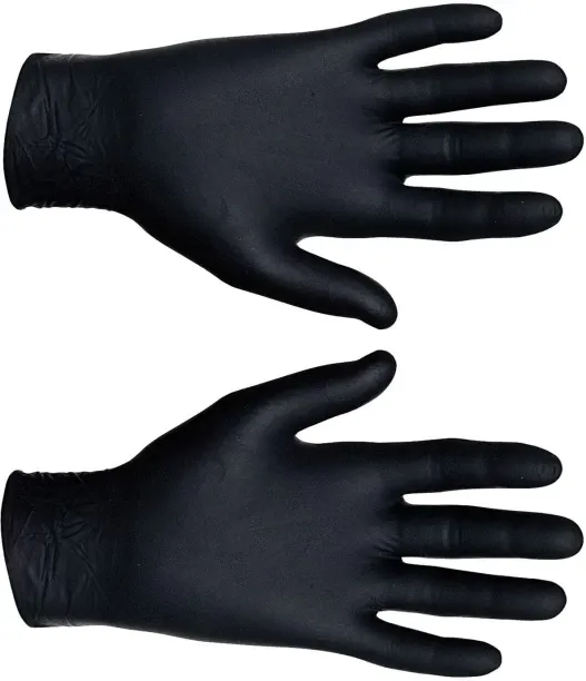 DURAGLOVE Black Nitrile Medium Nitrile  Safety Gloves