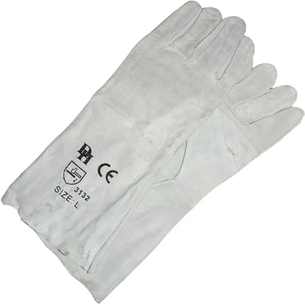 Skudo Chrome + Reinforced Palm 200mm Leather  Safety Gloves