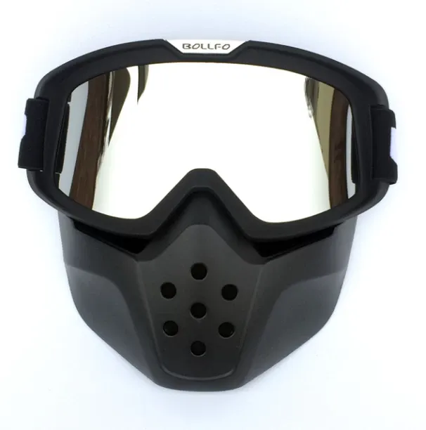 MAX Windproof Shark Motorcycle Goggles Glasses Retro Motocross Motorbike Goggles Open Face Helmet F…