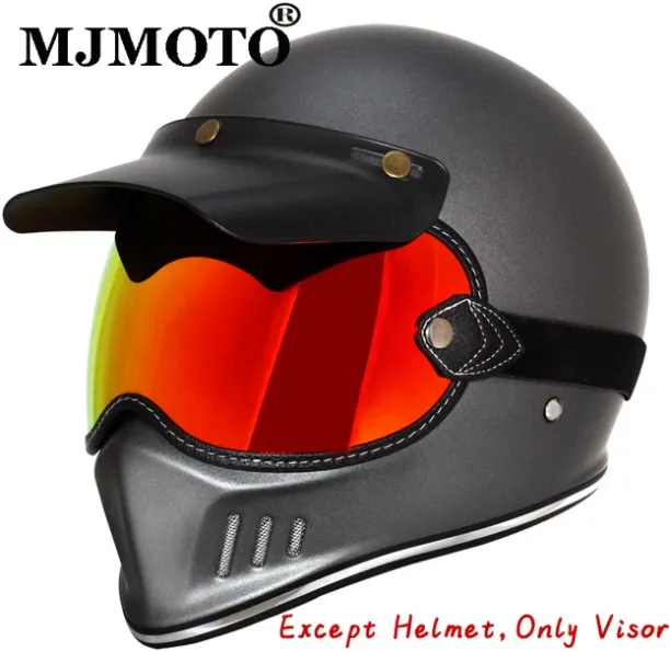 MAX Retro Motorcycle Goggles Full Face Helmets Lens Glasses Motorcycle Helmet Bubble Visor Lens for…
