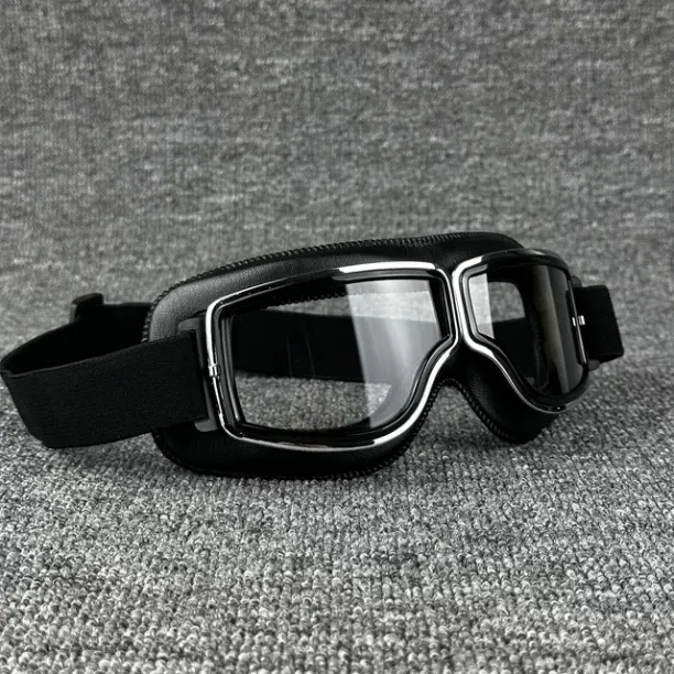 MAX Retro Pilot Motorcycle Goggles Fog- Motorbike Full Face Helmet