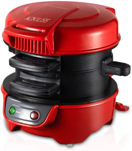 ACKILISS Sandwich Toaster Burger Maker, Panini Press with Egg Rings, Efficient Non-Stick Heating Pl…