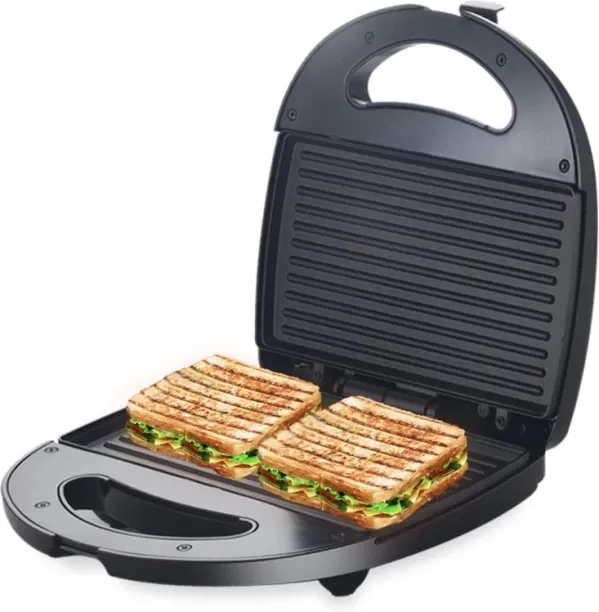 Generic Sandwich Griller, 750 W with 4 Slice Non-Stick Fixed Plates for Sandwiches at Home Electric…