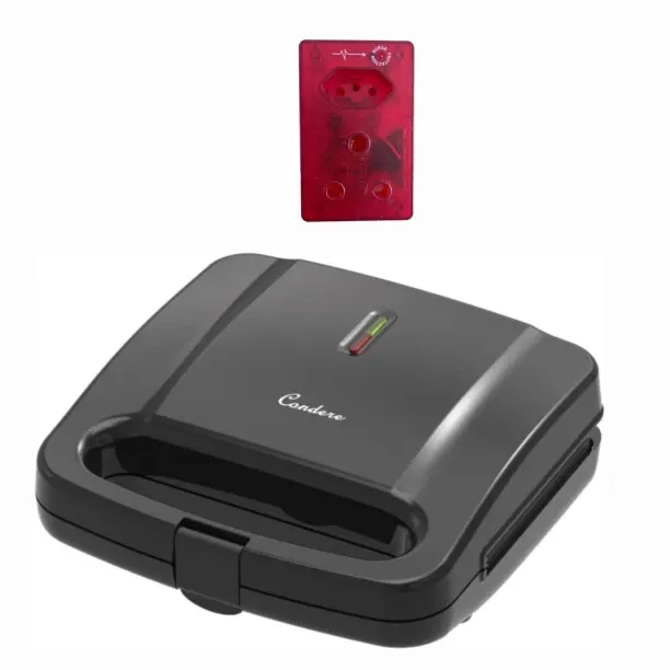 Condere 2 Slice Sandwich Maker with Surge Protector Electric Toast