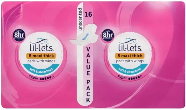 Lil-Lets Maxi Thick Pads Super Unscented Maxisize Sanitary Pad