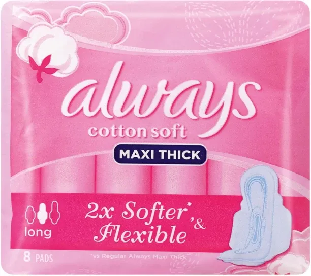 Always Cotton Soft Maxi Thick 2X Softer & Flexible Ssize Sanitary Pad