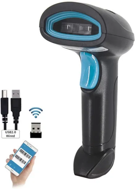 marevic H3CW Wired Handheld 2D & 1D Barcode Scanner (QR Code & Barcode) Induction Scanning with Bui…