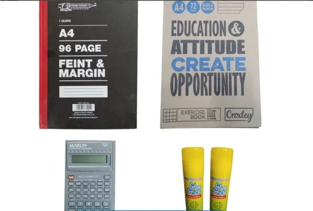 Stationery Pack Feint & Margin 1 Quire Book & Quad & Margin 72page, Glue And Calculator School Set