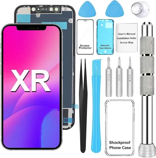 BezosMax Standard Screen Protector for iPhone XR Screen Replacement 6.1 Inch Black, 3D Touch LCD FH…
