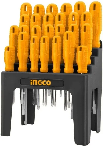 ingco Screwdriver Set (26 Piece) With Plastic Frame Combination