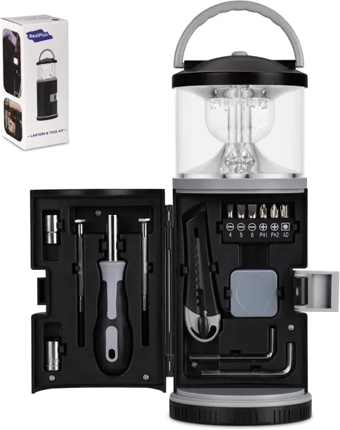 Flycross Men/Dad Gift Pick, LED Camping Lantern with 15PCS Car Tool Kit, Survival Gear Hiking Combi…