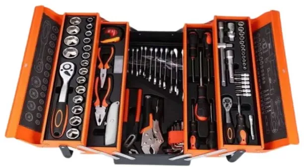 R AND E 85 Piece Tool Box Set With Metal Box Combination