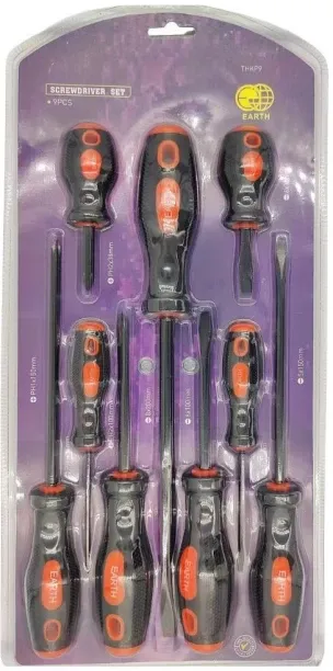 SMTE Earth 9 Piece Screwdriver Set Long Handle