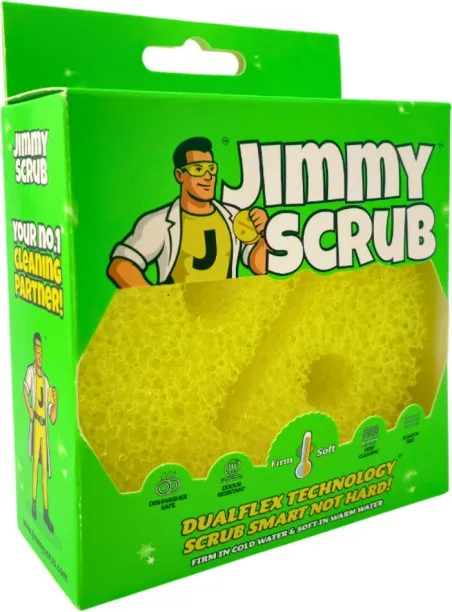 Jimmy Scrub Sponge Scourer - Thats soft In warm water, firm in cold - 1 pack Scrub Sponge