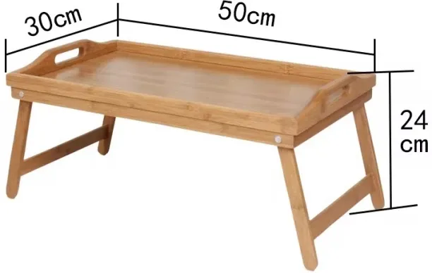 TUSHIYA A Multifunctional Bamboo Bed Laptop Desk Breakfast Snack Picnic Food Drinks Tray Table with…