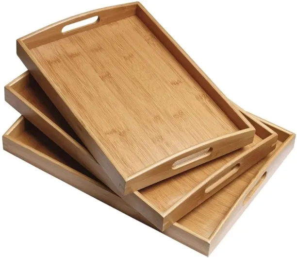 Serving tray with handle Wooden serving Tray Serving Set