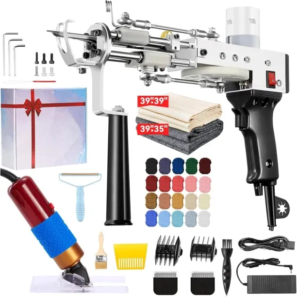 Bloo Carpet assembly gun and carpet trimmer kit - A lint gun with a lint cutter Sewing Kit