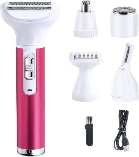 Bloo 5 in 1 Electric Razor for Women Removal for Body Nose Hair Trimmer Face Shavers Eyebrow Legs A…