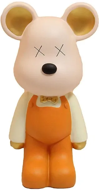 PrimePickSA Modern Polyresin Bear Figurine - Cartoon Style with Overalls, Cute & Quirky Home Decor …