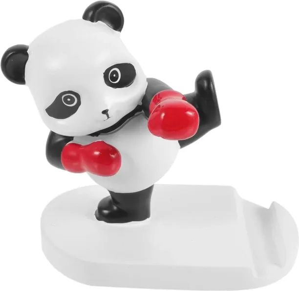 ShopMarket Cute Kung Fu Panda Desktop Phone Stand Decorative Showpiece  -  9 cm