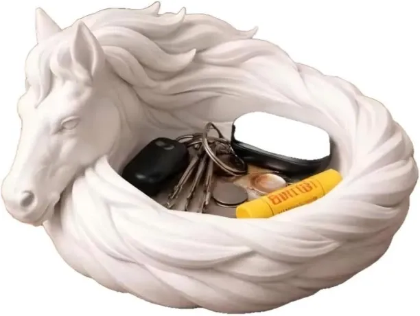 Duomi Horse Catchall Bowl, 6-Inch, White | For Keys, Jewelry & Coins, Decorative Horse Bowl, Equest…