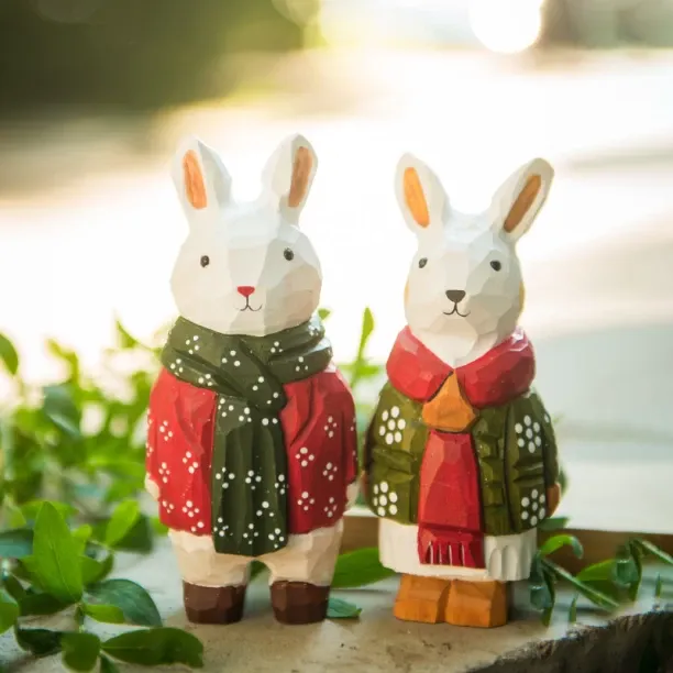 XINhui Rabbit ornaments, wooden crafts rabbit office desk home decoration ornaments decoration Deco…