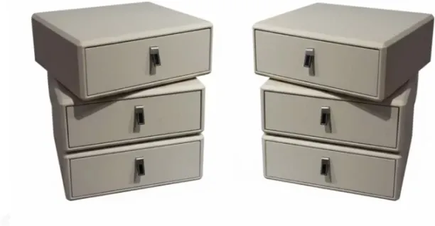 Premium Night Stands Bedside Tables With 3 Drawers (Set of 2) Solid Wood Bedside Table