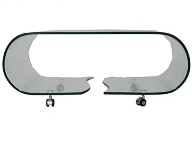 werdafurn Curved Glass Coffee Table Glass End Table