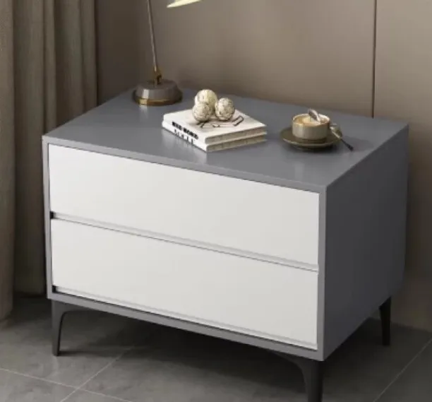i Furniture Modern Set of 2 Solid Wood Bedside Table