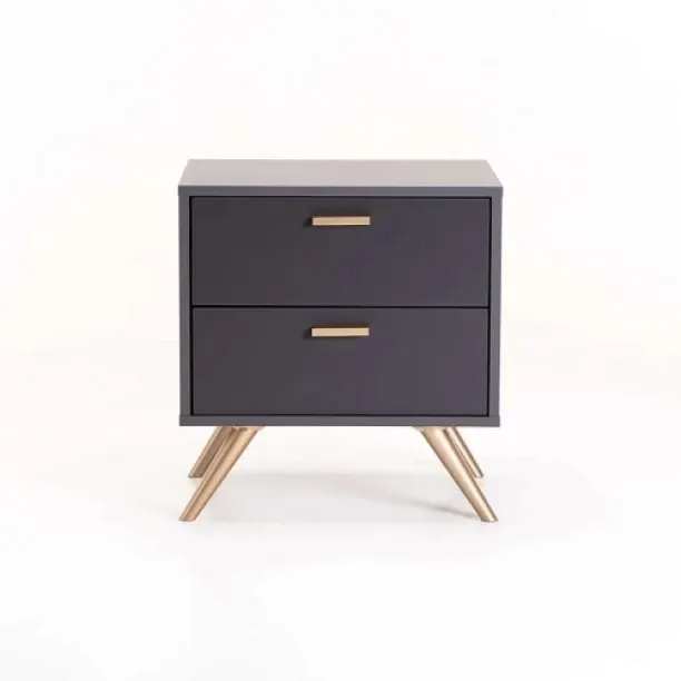 WOODLY LENA 2 DRAWER PEDESTAL Solid Wood Bedside Table